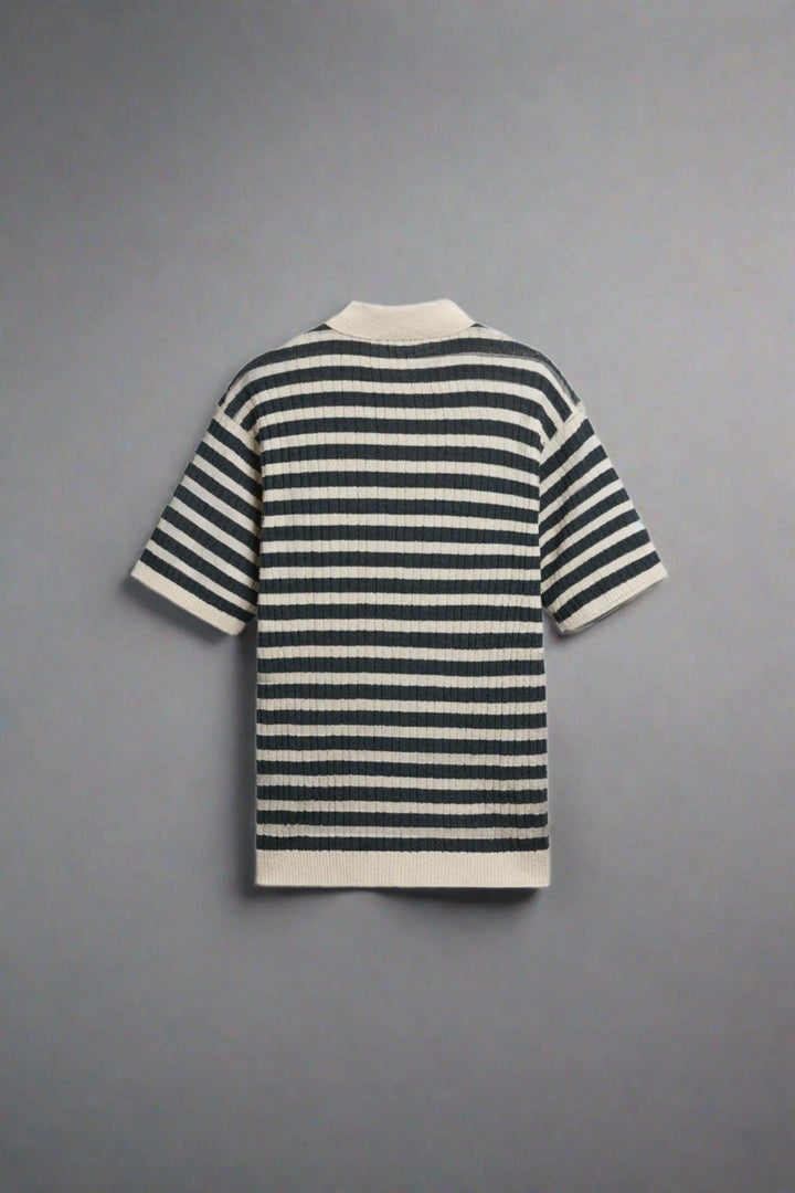 VEDORE Gestricktes gestreiftes Polo