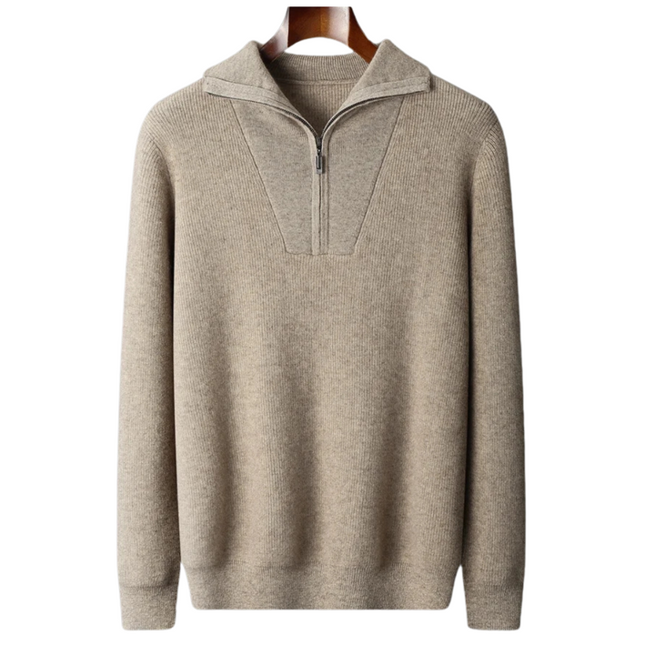 PULLOVER MIT HALBEM REISSVERSCHLUSS AUS 100% KASCHMIR