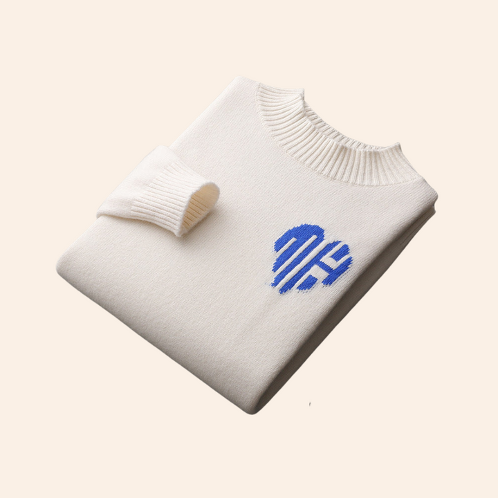 HERZ-PULLOVER AUS 100% KASCHMIR