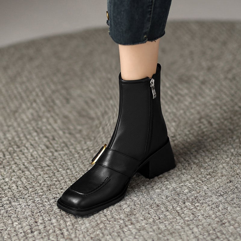 Aquene™| Leather Ankle Boots