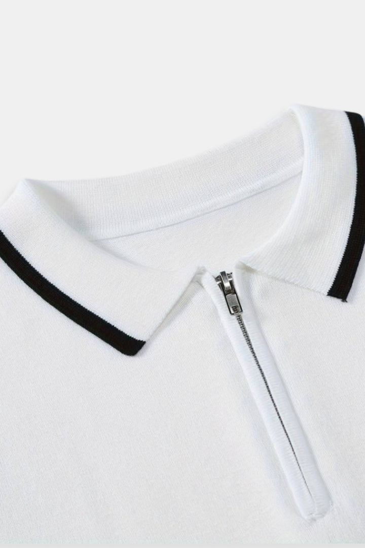 VEDORE gestricktes Quarter Zip Golf Polo