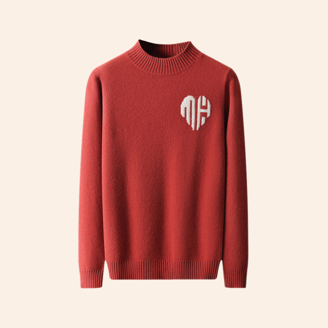 HERZ-PULLOVER AUS 100% KASCHMIR