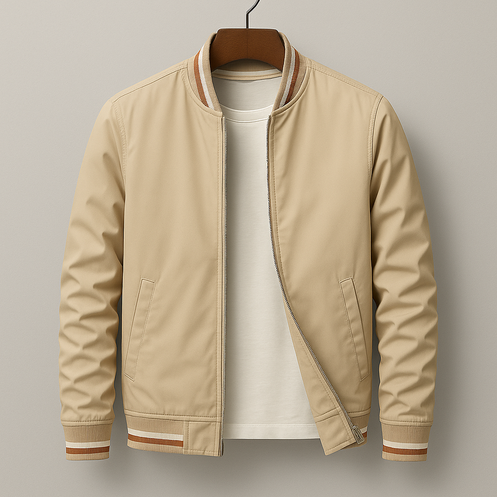 VEDORE™ | Elegant Striped Bomber Jacket