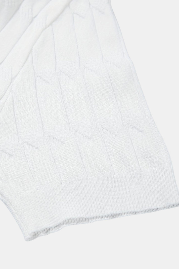 VEDORE Premium V-Ausschnitt Kabelstrick-Polo