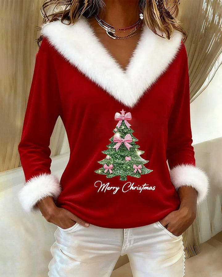 Top Grand Fur Print Christmas