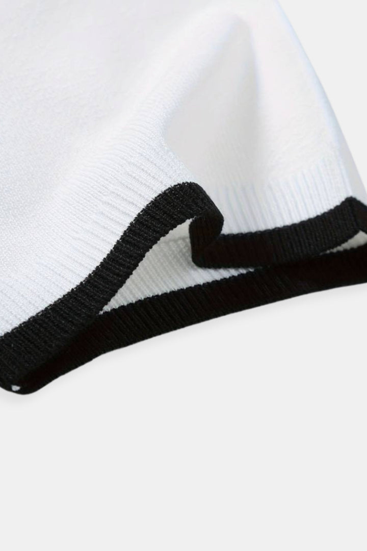 VEDORE gestricktes Quarter Zip Golf Polo
