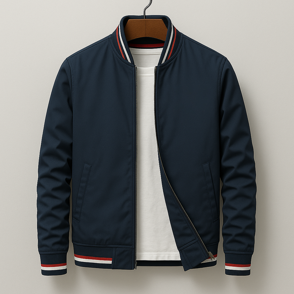 VEDORE™ | Elegant Striped Bomber Jacket