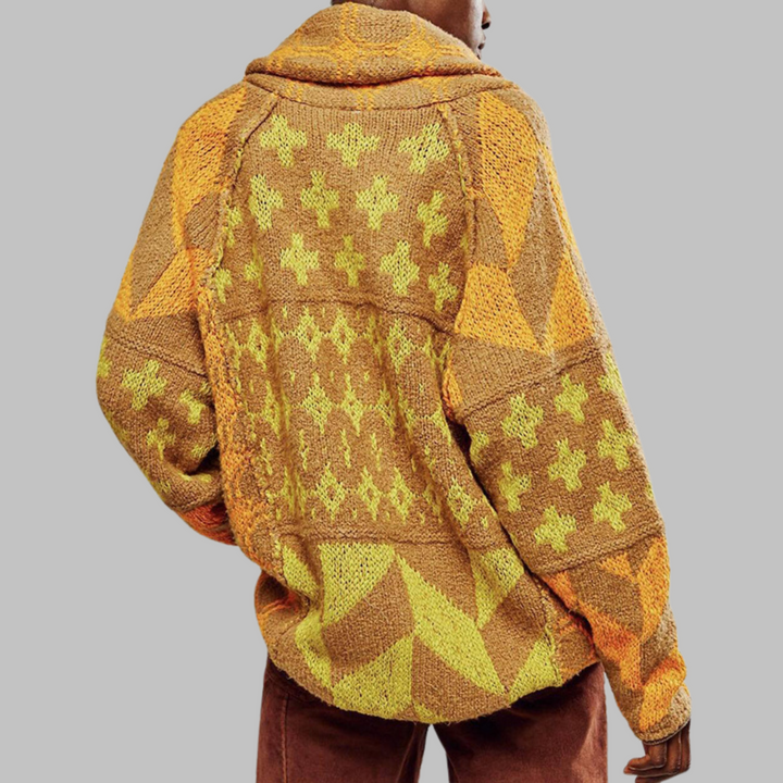 Ailill – Vintage Button-Down Collar Oversized Cardigan