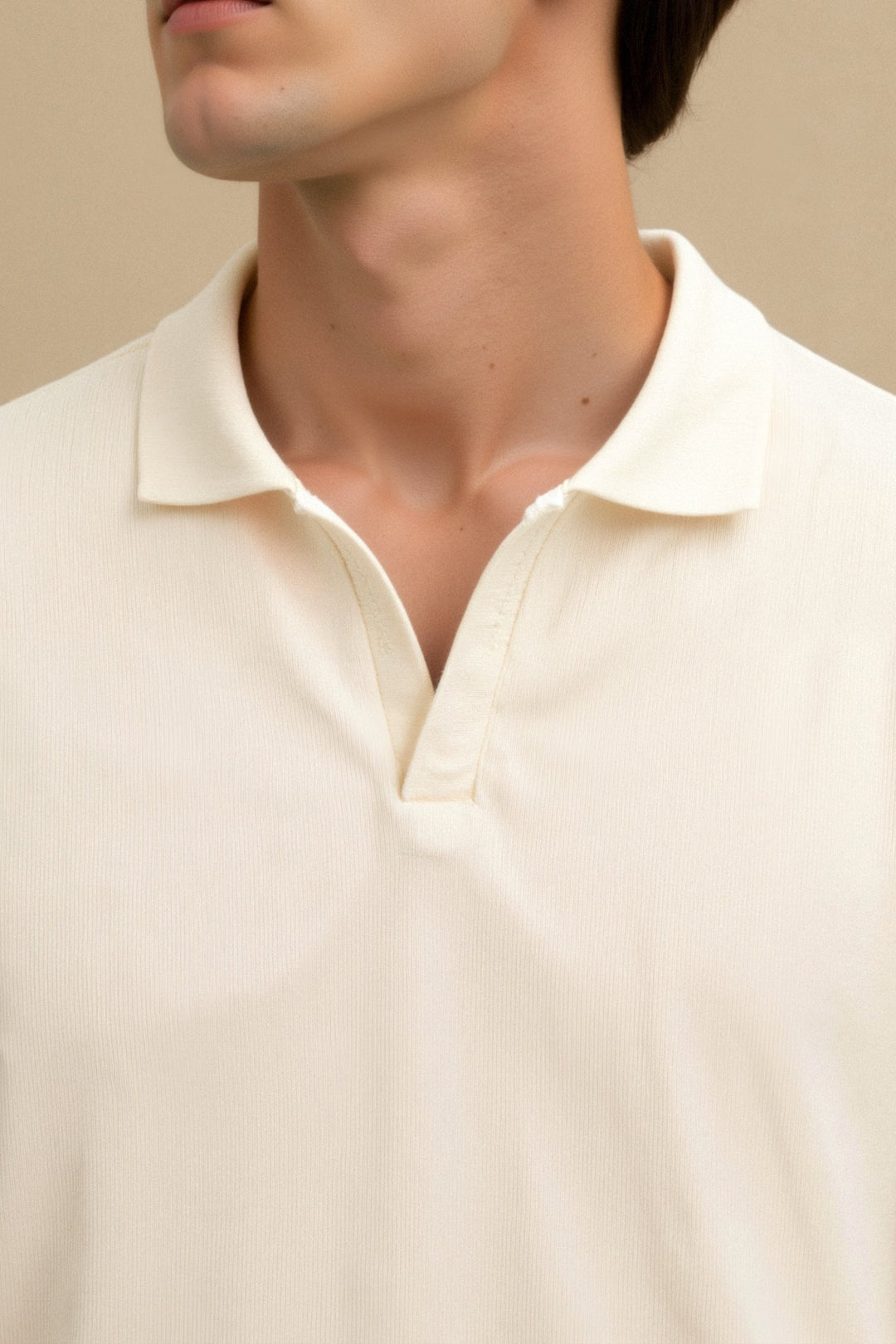 VEDORE Poloshirt mit Wollstruktur