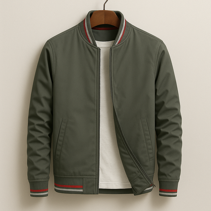 VEDORE™ | Elegant Striped Bomber Jacket