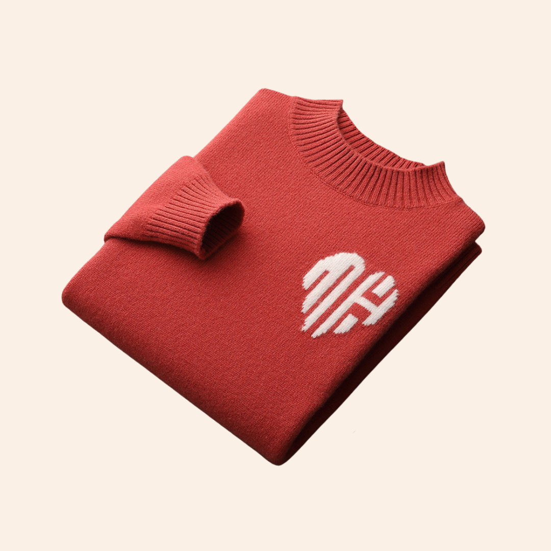 HERZ-PULLOVER AUS 100% KASCHMIR