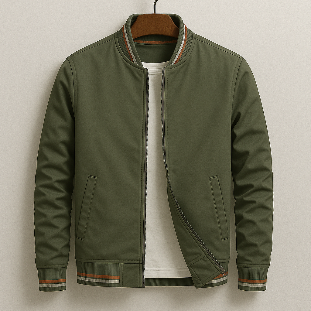 VEDORE™ | Elegant Striped Bomber Jacket