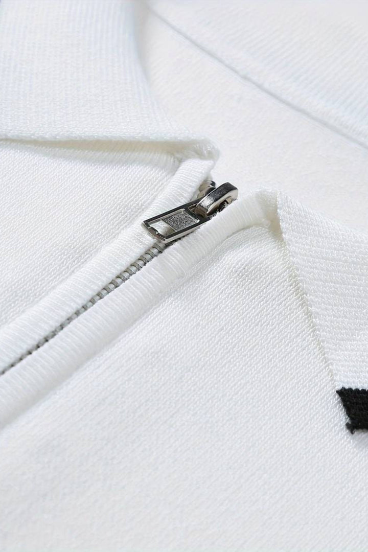VEDORE gestricktes Quarter Zip Golf Polo