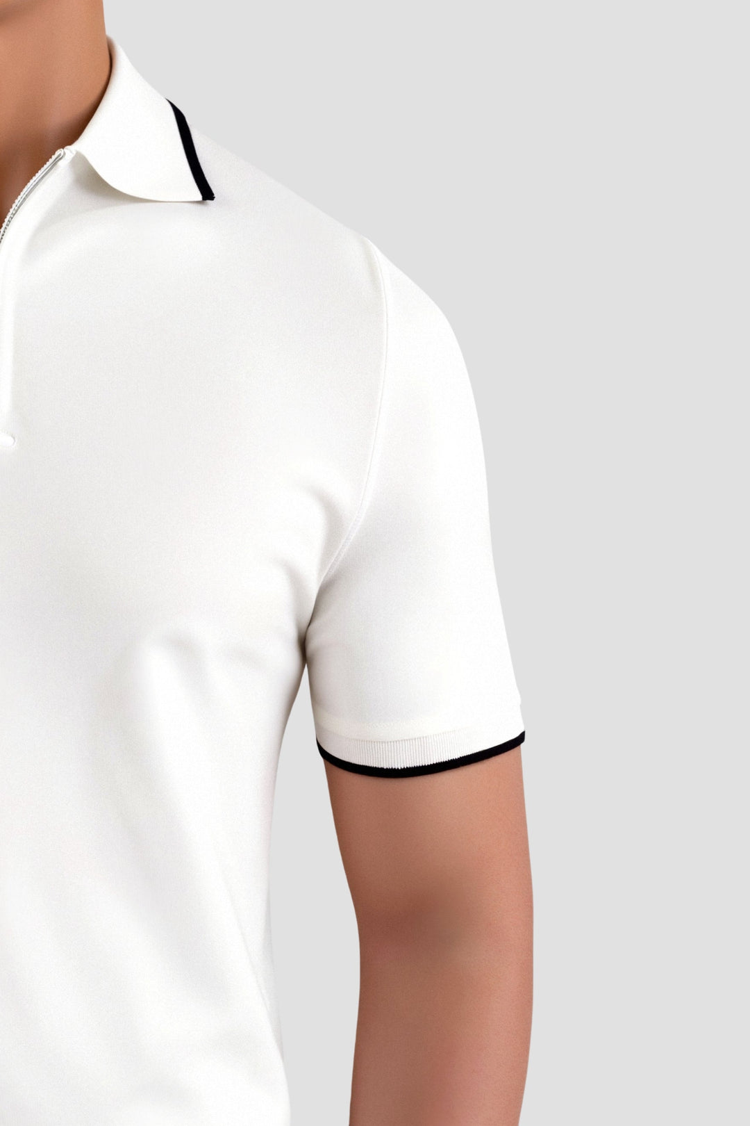 VEDORE gestricktes Quarter Zip Golf Polo