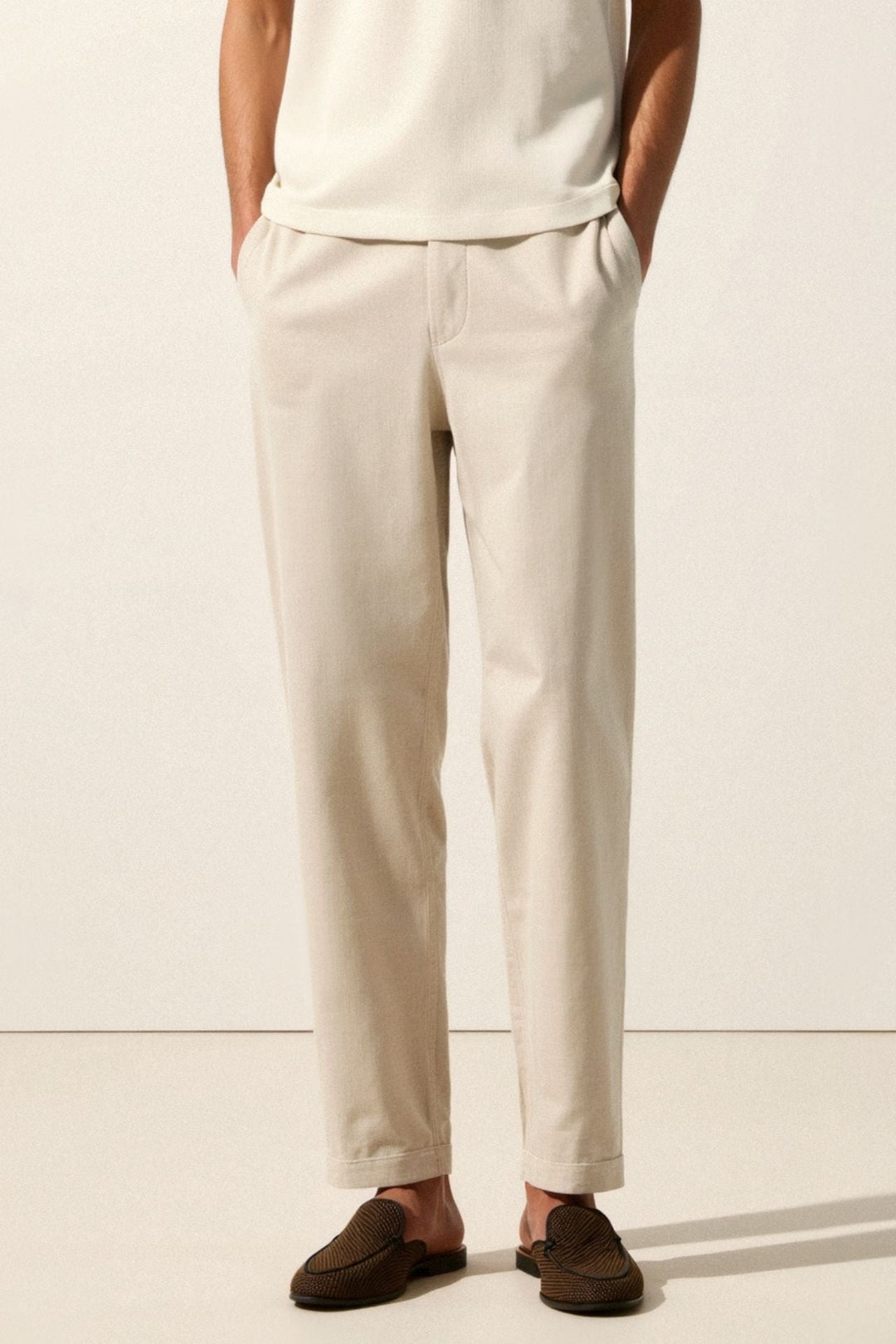 VEDORE Leinenhose Regular Fit Lose Hose