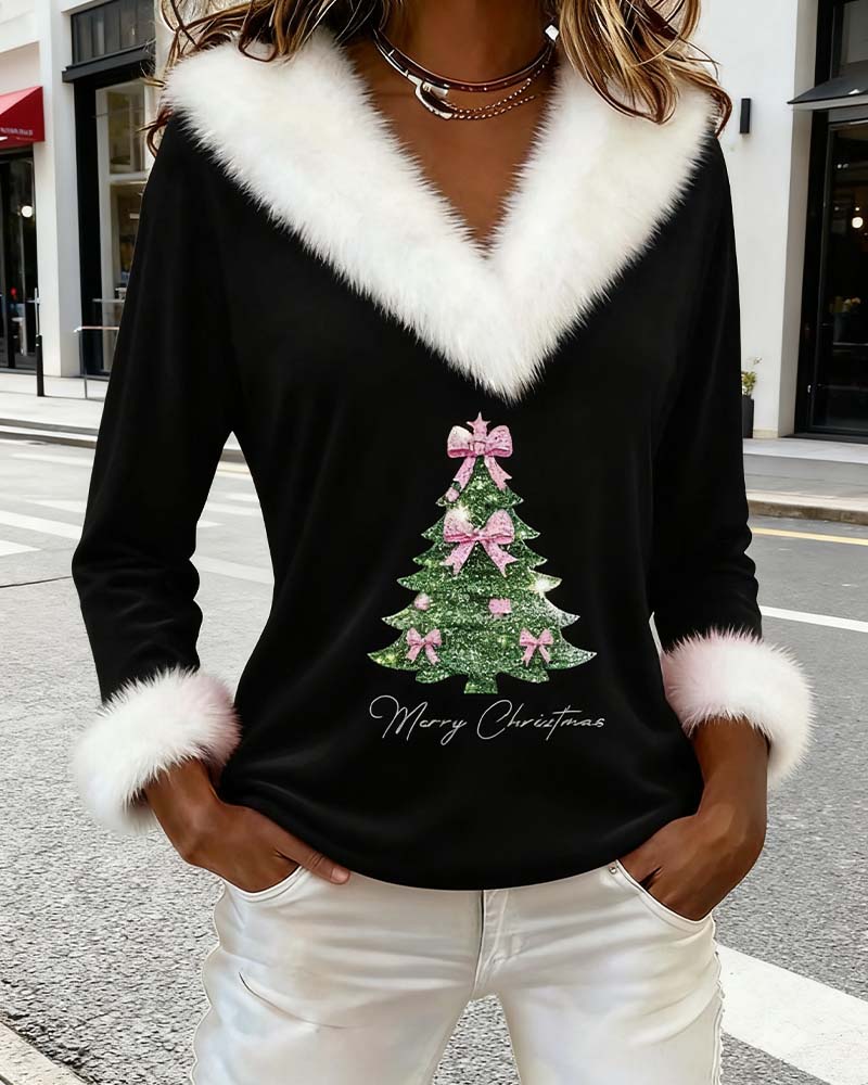 Top Grand Fur Print Christmas