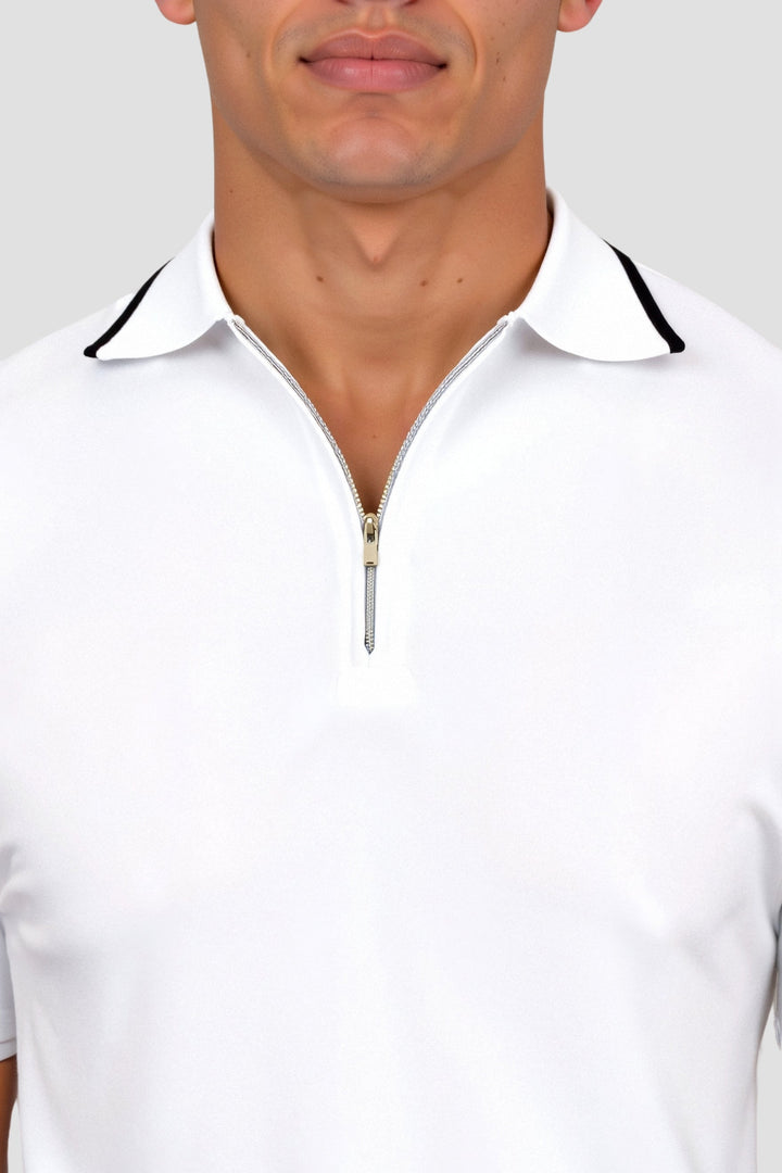 VEDORE gestricktes Quarter Zip Golf Polo
