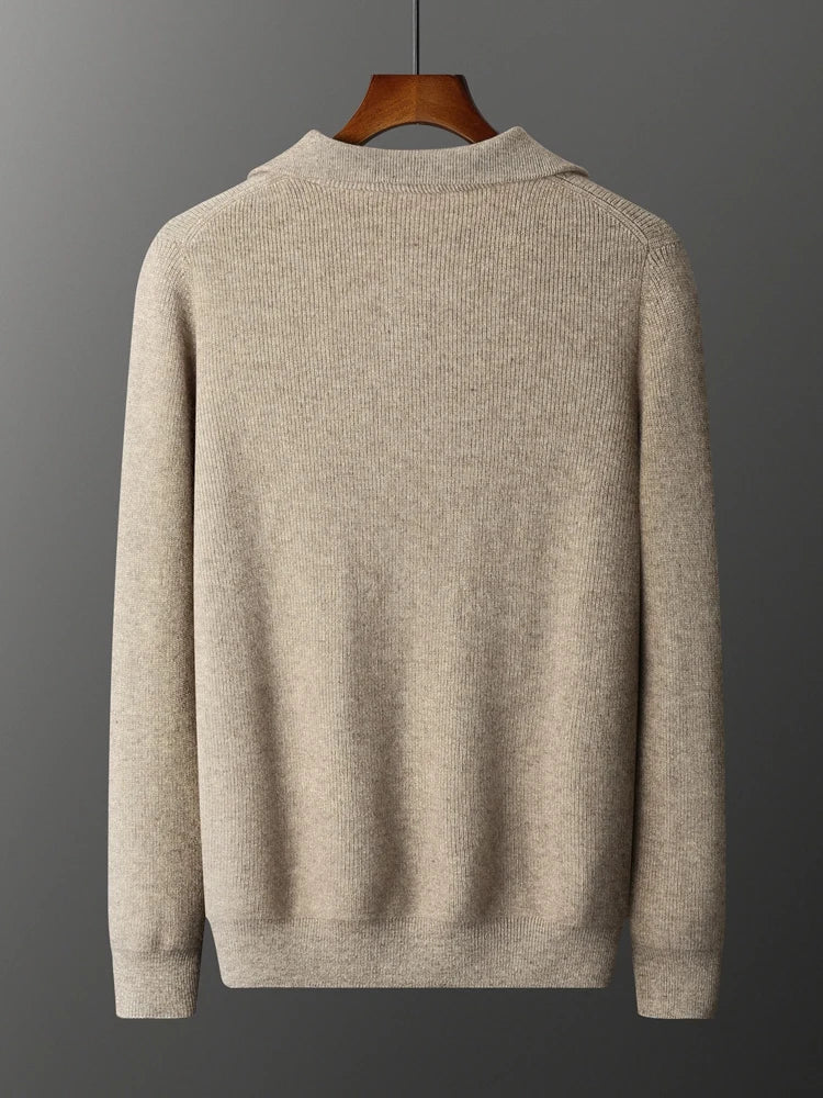 PULLOVER MIT HALBEM REISSVERSCHLUSS AUS 100% KASCHMIR