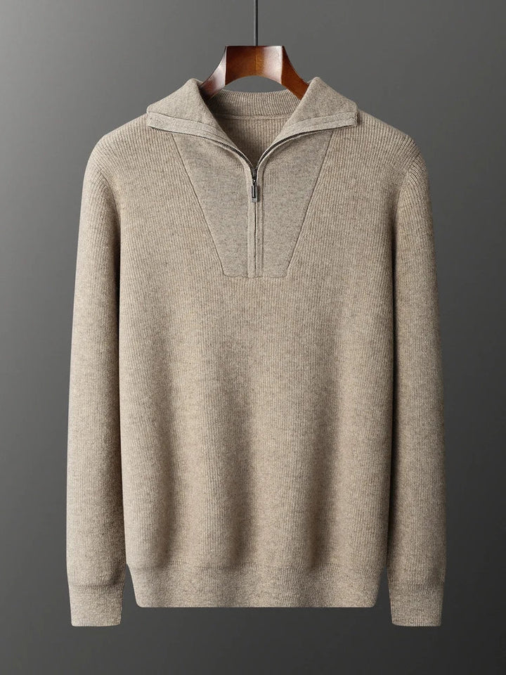 PULLOVER MIT HALBEM REISSVERSCHLUSS AUS 100% KASCHMIR