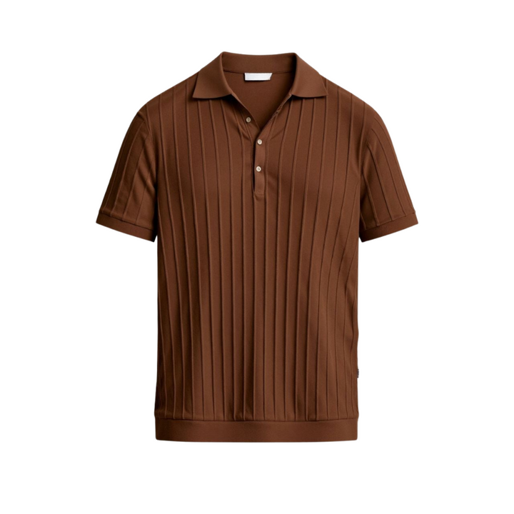 Vertikal gestreiftes Polo mit Knopfleiste