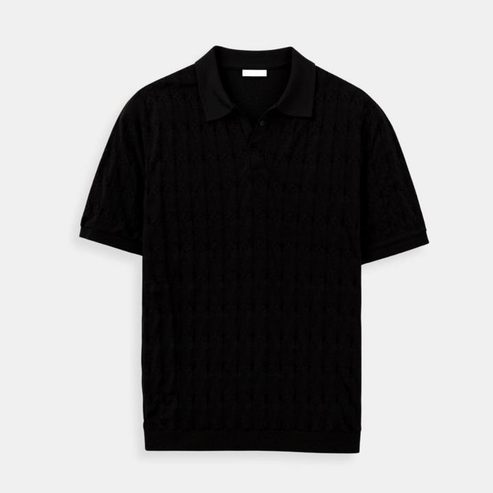 VEDORE Premium V-Ausschnitt Kabelstrick-Polo