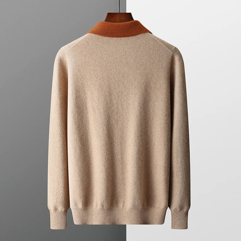 POLOSHIRT AUS 100% KASCHMIR MIT REISSVERSCHLUSS