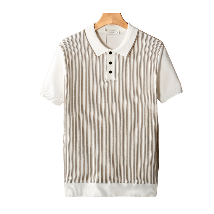 VEDORE POLOSHIRT MIT VERTIKALEN STREIFEN