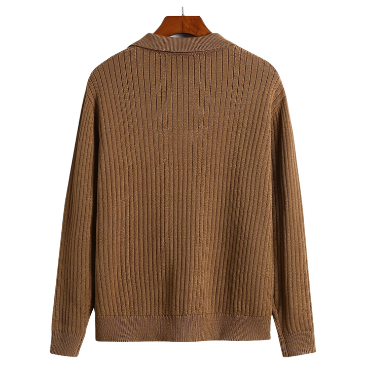 Polopullover mit V-Ausschnitt Gerippt