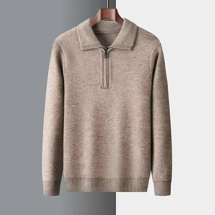 PULLOVER MIT REISSVERSCHLUSS AUS 100% KASCHMIR