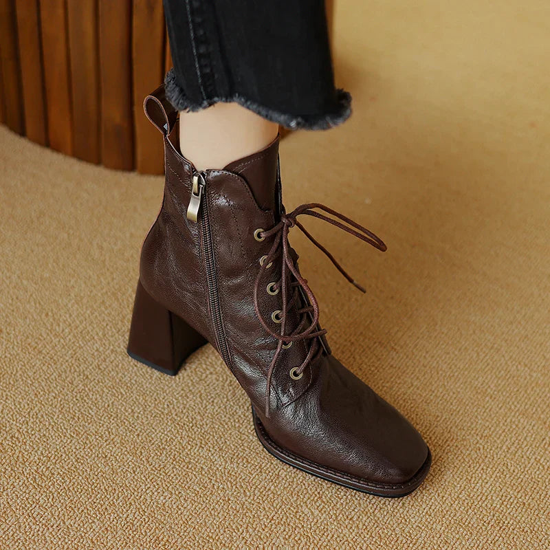 Virelia™| Leather Ankle Boots