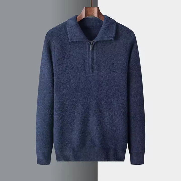 PULLOVER MIT REISSVERSCHLUSS AUS 100% KASCHMIR