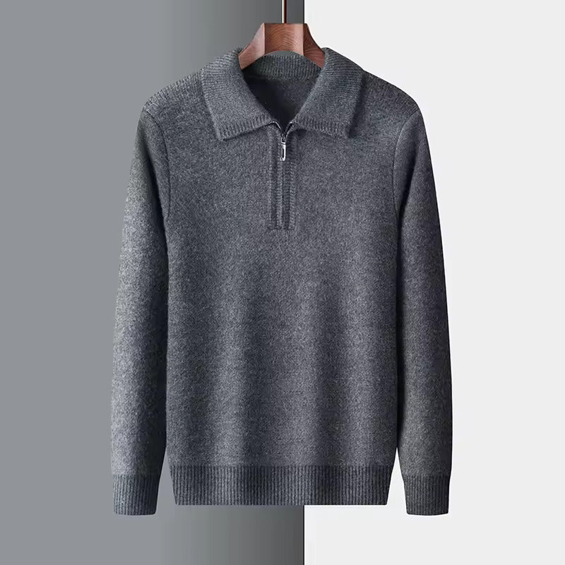 PULLOVER MIT REISSVERSCHLUSS AUS 100% KASCHMIR