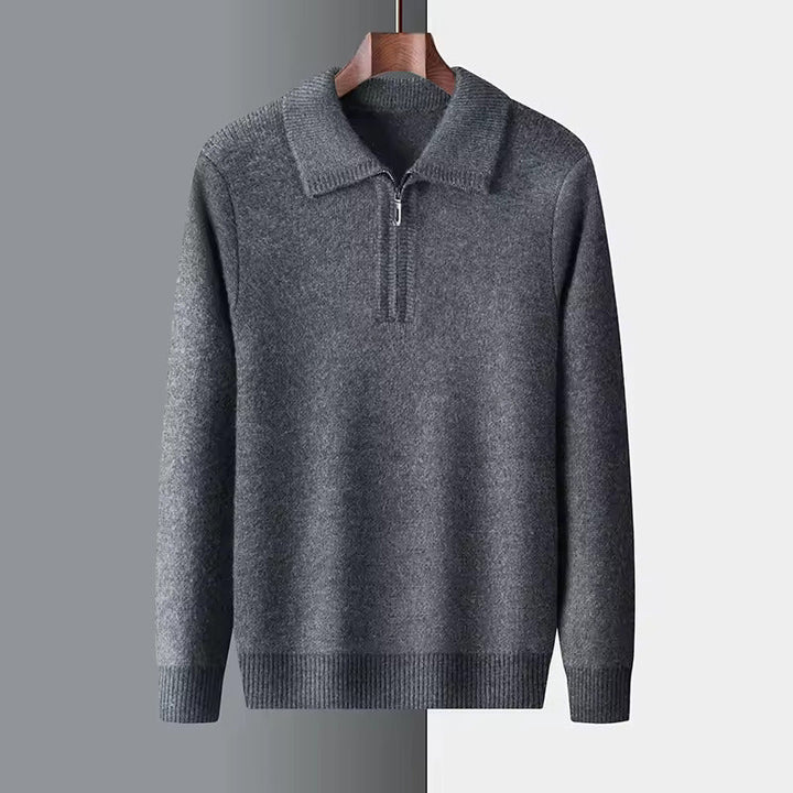 PULLOVER MIT REISSVERSCHLUSS AUS 100% KASCHMIR