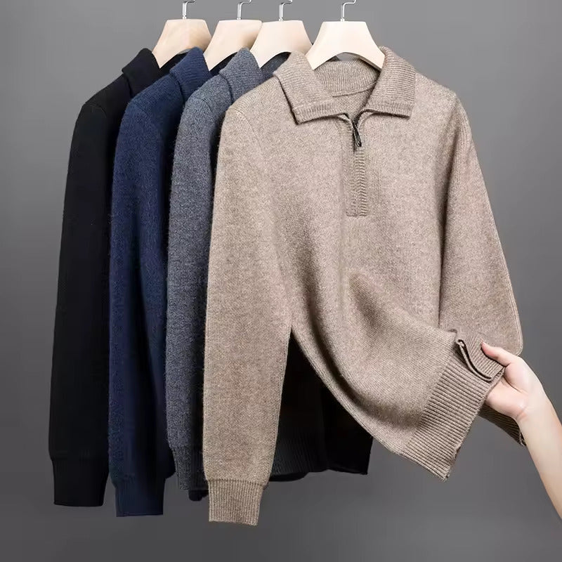 PULLOVER MIT REISSVERSCHLUSS AUS 100% KASCHMIR