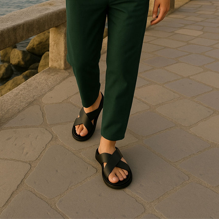 Schwarze Riemchensandalen - Umberto