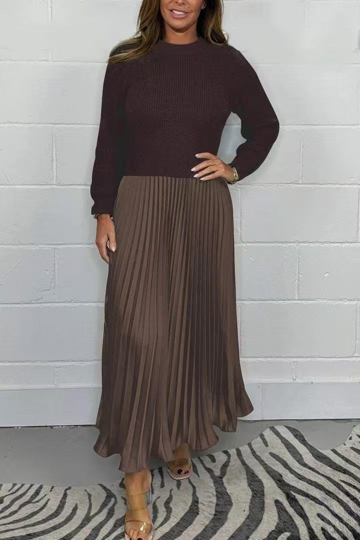 Ailinn – Maxi Dress with Sweater & Pleated Skirt