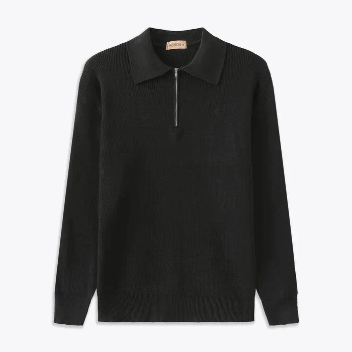 Julius Pullover mit halbem Reißverschluss