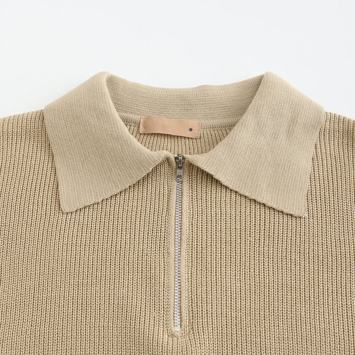 Julius Pullover mit halbem Reißverschluss