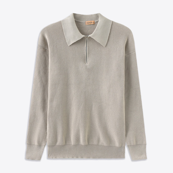 Julius Pullover mit halbem Reißverschluss