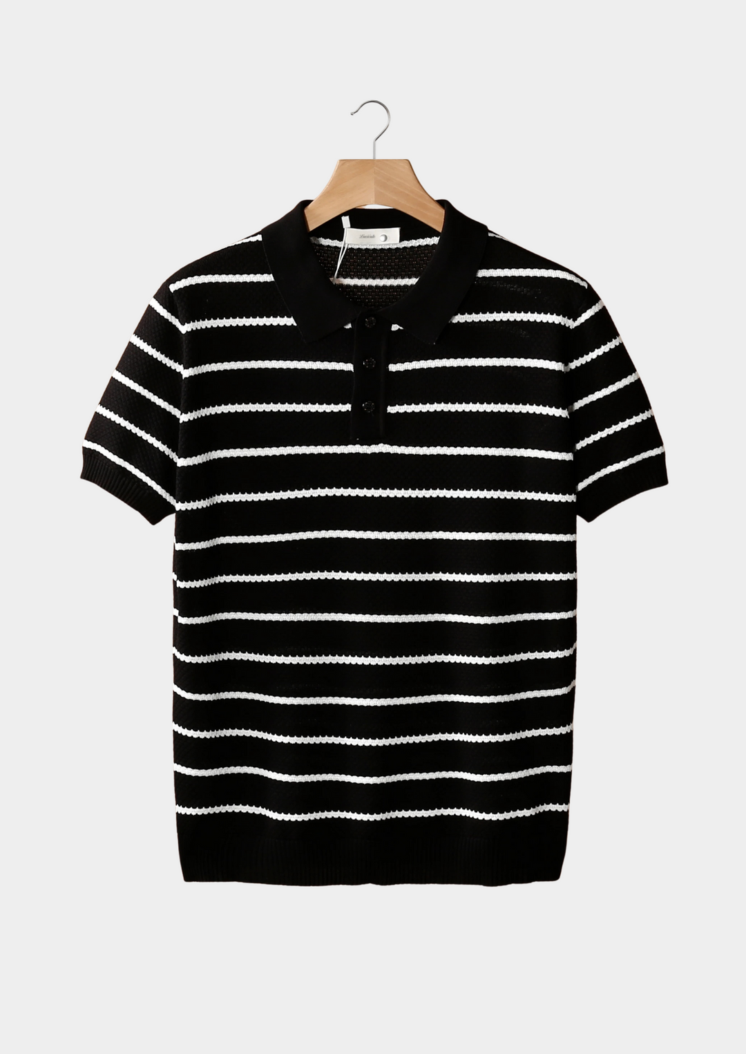 GESTREIFTES POLOSHIRT MIT STRUKTURIERTEN KNÖPFEN