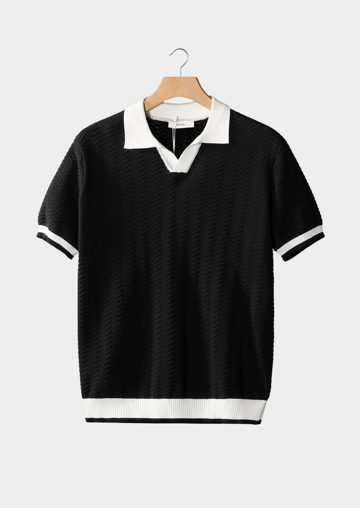 VEDORE POLOSHIRT MIT KONTRASTSTRUKTUR