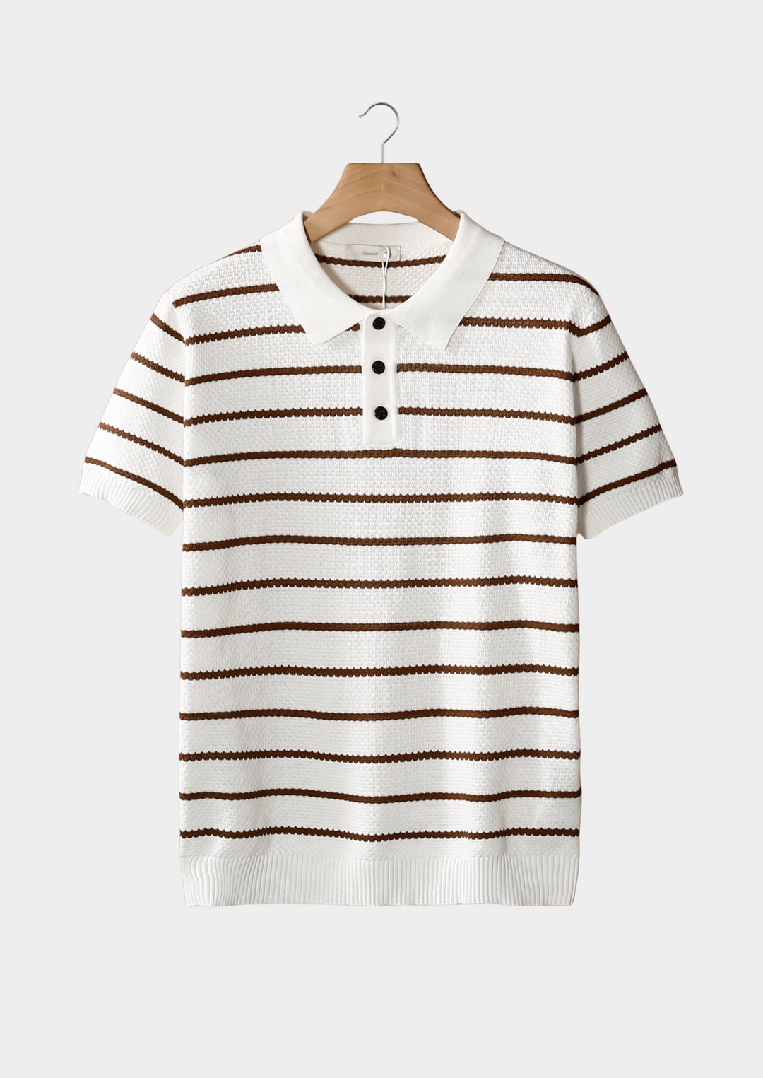 GESTREIFTES POLOSHIRT MIT STRUKTURIERTEN KNÖPFEN