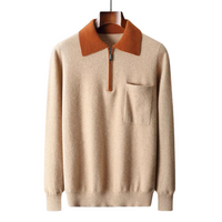 POLOSHIRT AUS 100% KASCHMIR MIT REISSVERSCHLUSS