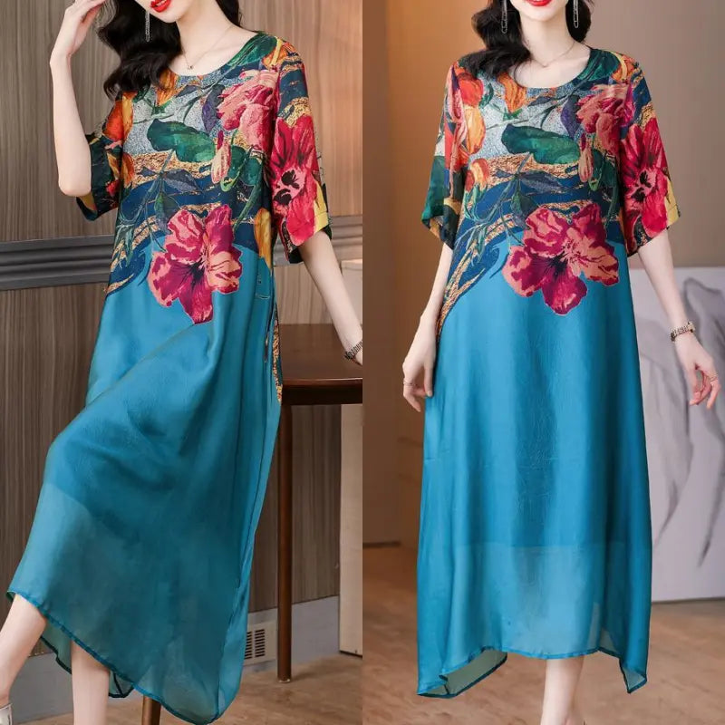 Cassandra – Elegant Dress with Floral Print