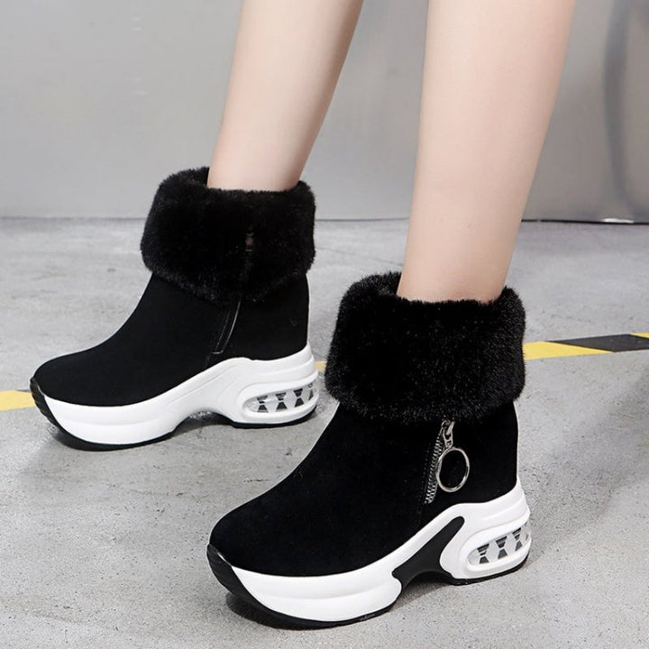Euna – Thick-Soled Fleece-Lined Ankle Boots