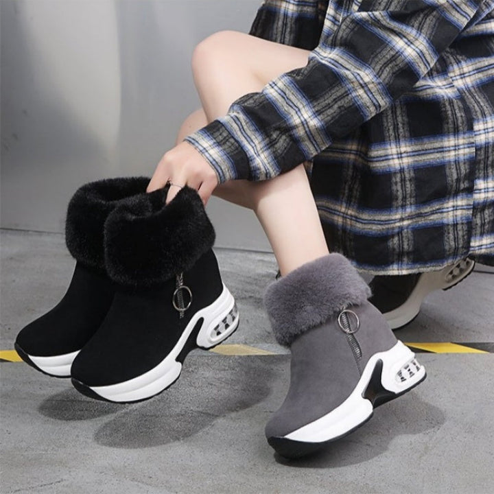 Euna – Thick-Soled Fleece-Lined Ankle Boots